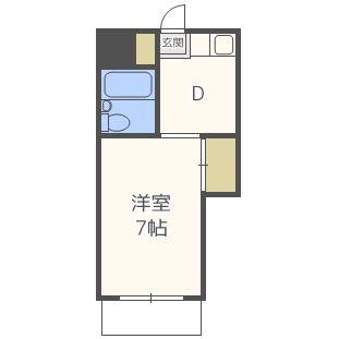第33マンション(1K/1階)の間取り写真