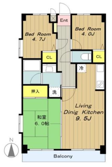 グランドール井上(3LDK/1階)の間取り写真