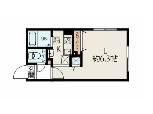MODULOR氷川台(1K/4階)の間取り写真