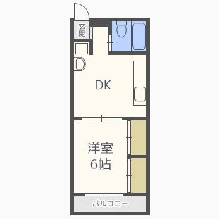 サンハイツ福田(1DK/2階)の間取り写真