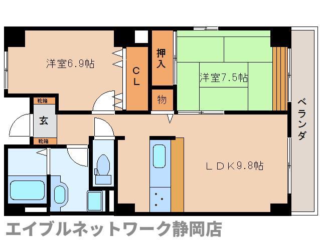 ル・ボア平喜(2LDK/3階)の間取り写真