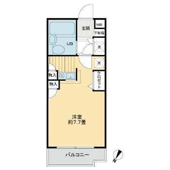 ローズガーデン36番館(ワンルーム/3階)の間取り写真