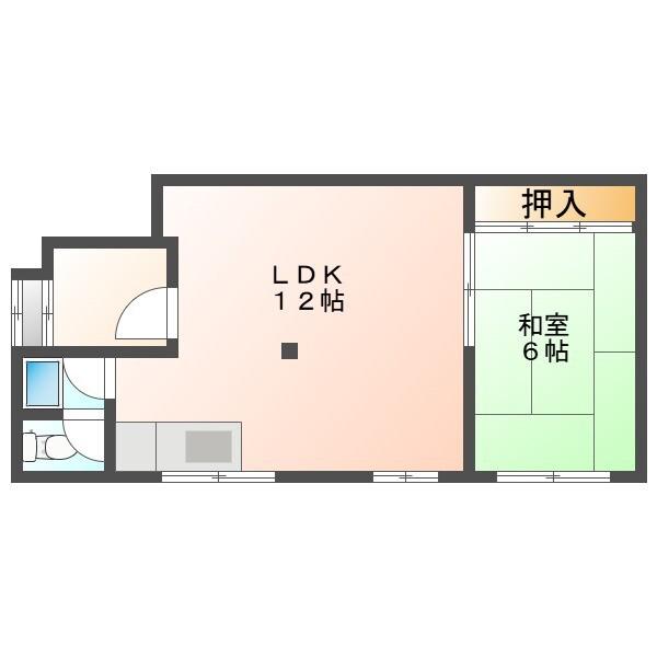 松下アパート(1LDK/1階)の間取り写真