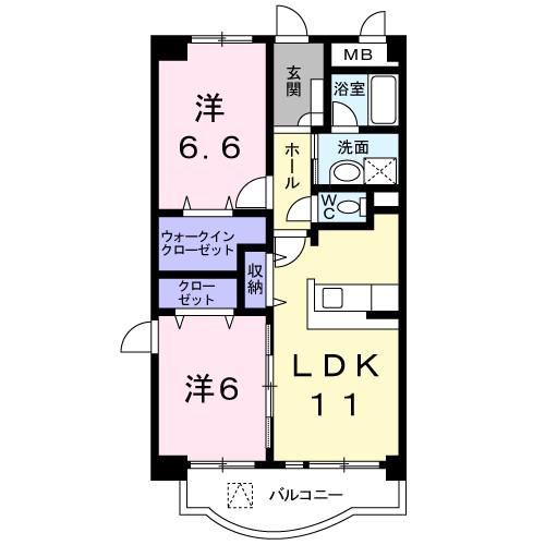 グラン・新星(2LDK/1階)の間取り写真