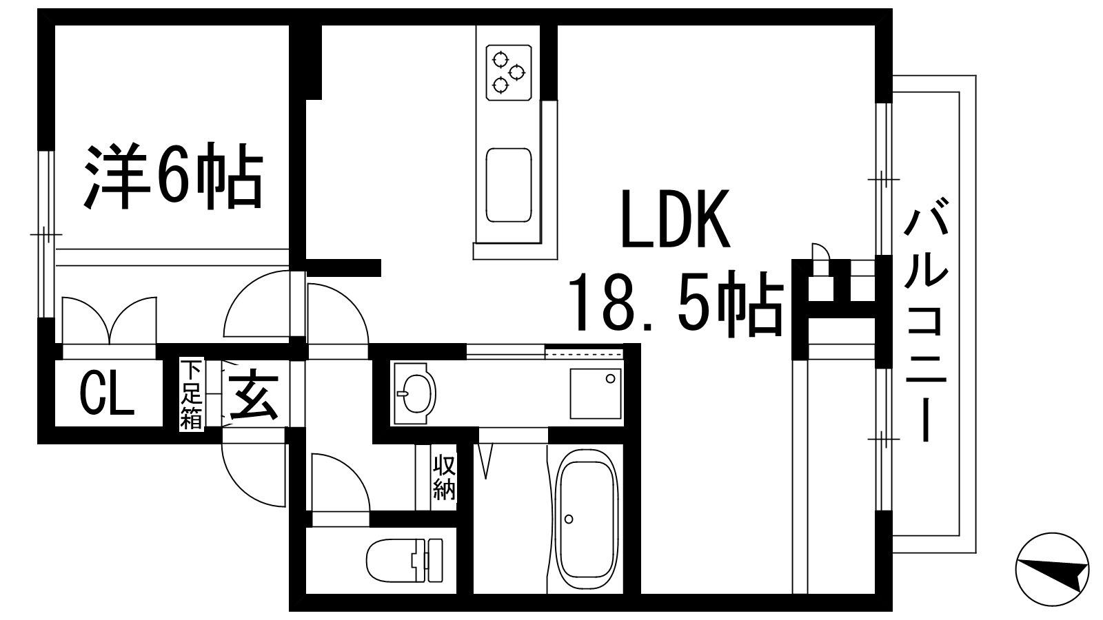 すみれハイツⅠ(1LDK/2階)の間取り写真