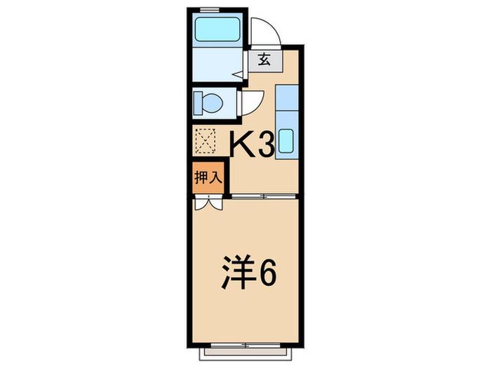 フルールハウス(1K/1階)の間取り写真