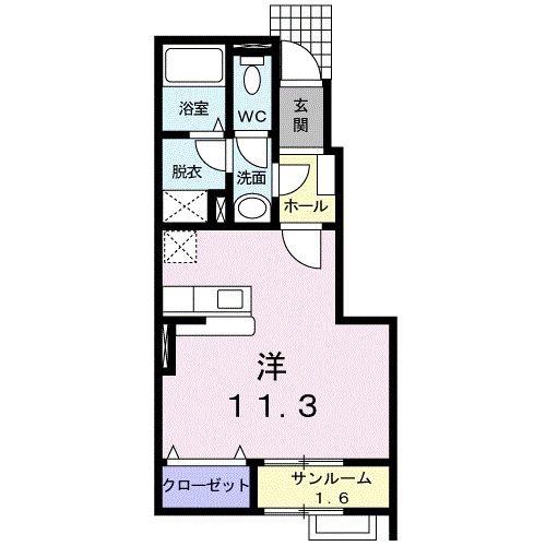 JR信越本線 長岡駅 バス乗車時間:38分 最寄りバス停で下車 徒歩2分 2階建 築18年(ワンルーム/1階)の間取り写真