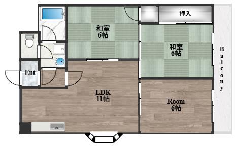 サンヴェール新池(3LDK/4階)の間取り写真