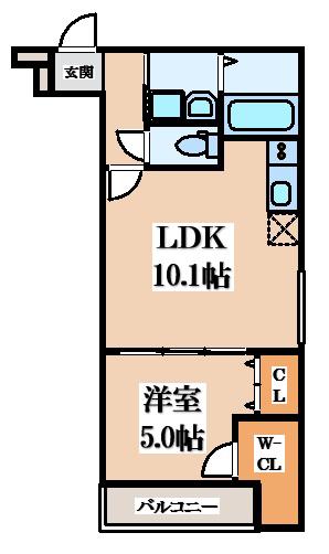 フジパレス高井田西III番館(1LDK/3階)の間取り写真
