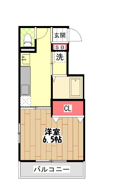 メイプルワン(1K/2階)の間取り写真