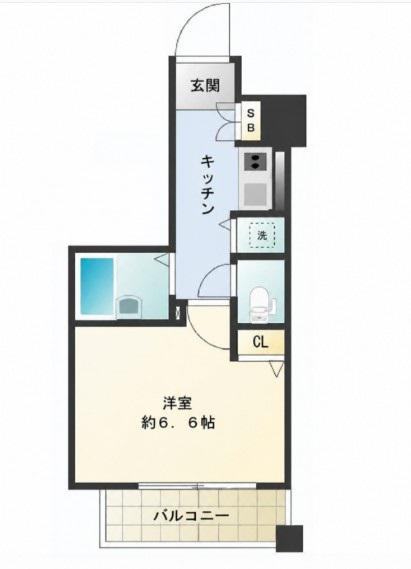 パークウェル京橋(1K/4階)の間取り写真
