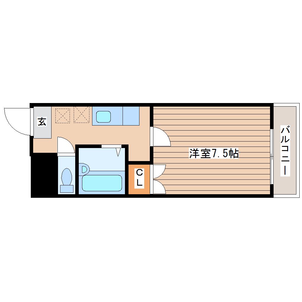 CADOG LILY(1K/2階)の間取り写真