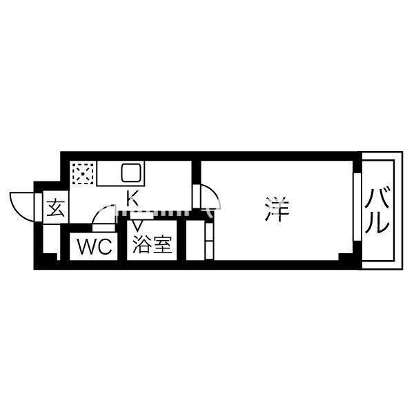 パークハウスナンバ(1K/7階)の間取り写真