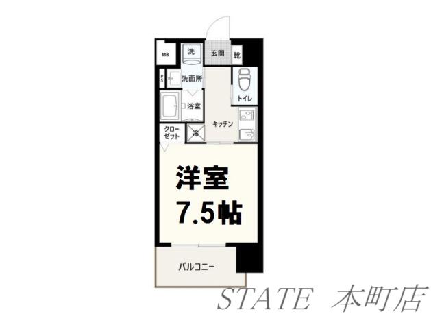LIVIAZ NAMBA KRASS(1K/3階)の間取り写真
