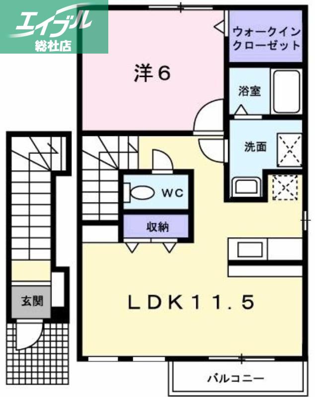 ブランシュ(1LDK/2階)の間取り写真
