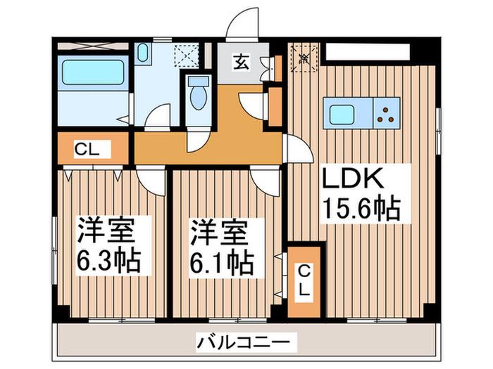 グレイスフルコート21(2LDK/3階)の間取り写真