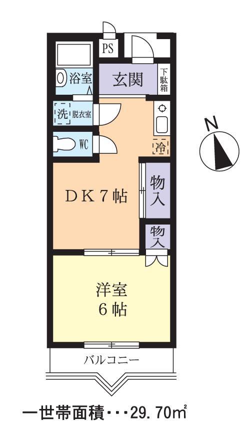 ラフェスタ日立神立(2K/3階)の間取り写真