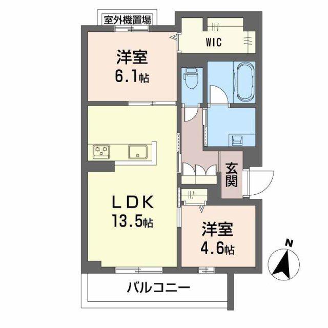プライムフェルトII(2LDK/3階)の間取り写真