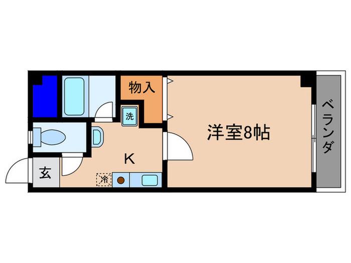 マンションきのこの森(1K/2階)の間取り写真