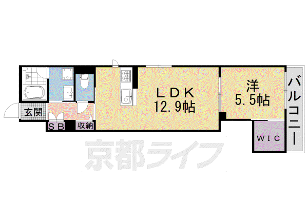 レオナ聖護院(1LDK/2階)の間取り写真