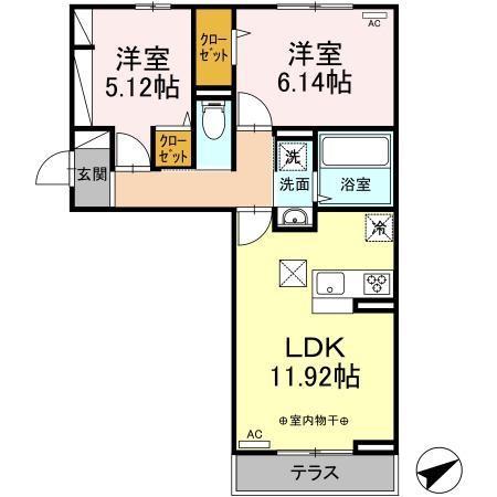 ロイヤルスター(2LDK/1階)の間取り写真