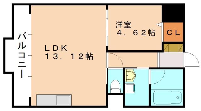 アフレール(1LDK/4階)の間取り写真