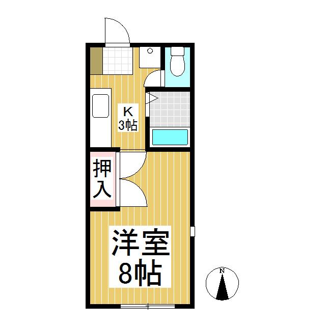 アーバン21上田原(1K/2階)の間取り写真