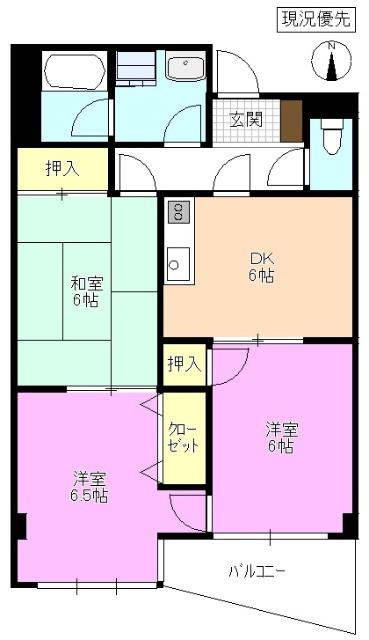 しるく・いち(3DK/2階)の間取り写真