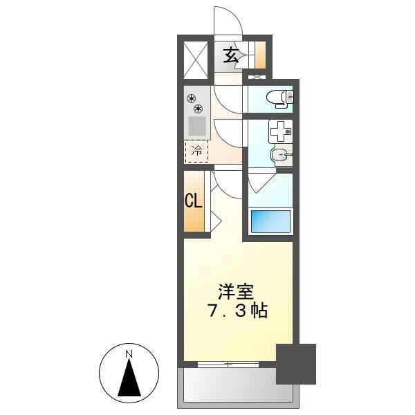 S-RESIDENCE亀島駅前ASCENT(1K/13階)の間取り写真