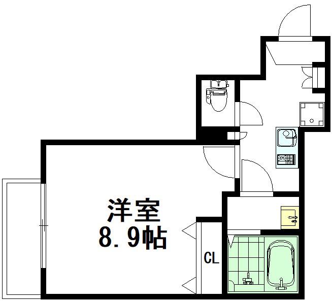 JR中央線 三鷹駅 徒歩12分 2階建 築17年(1K/2階)の間取り写真