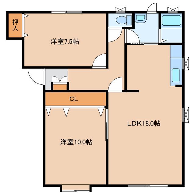 ドルチェ(2LDK/1階)の間取り写真