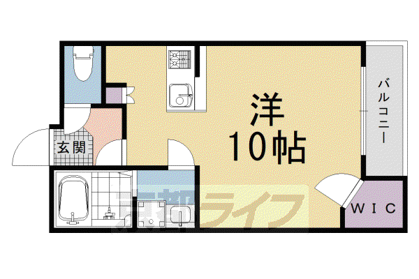 レオパレス罧原(ワンルーム/2階)の間取り写真
