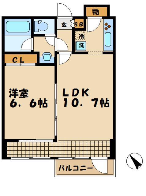 ステラガーデン(1LDK/3階)の間取り写真