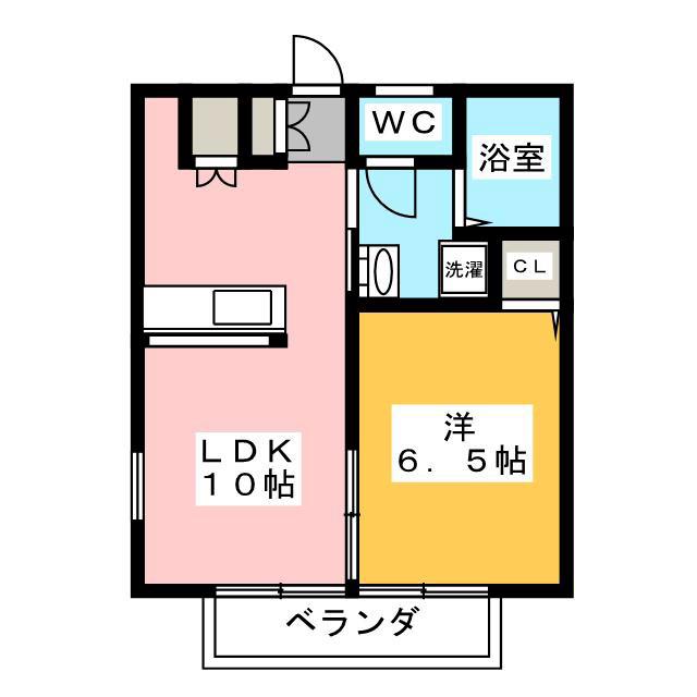 WISTERIA HILLS(1LDK/2階)の間取り写真