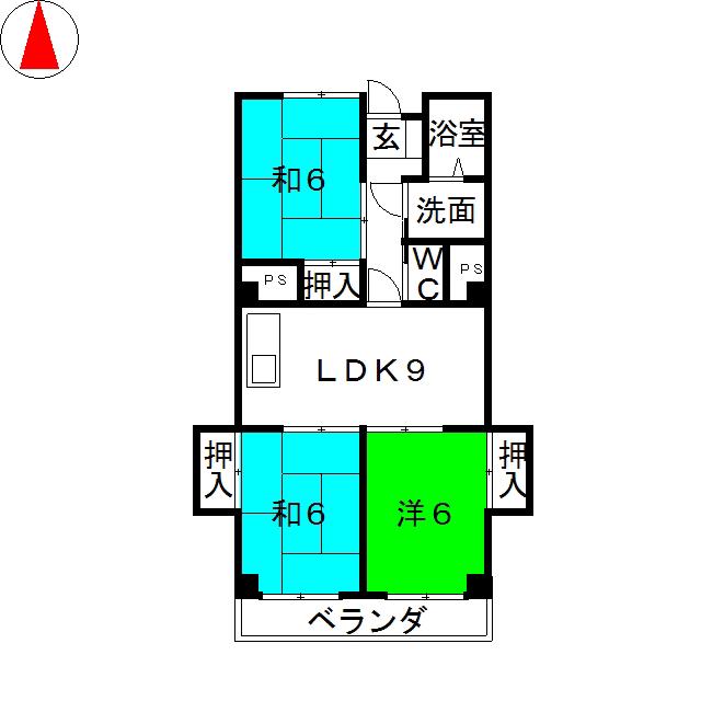 SKYHEIGHTS TOYODA(3LDK/2階)の間取り写真