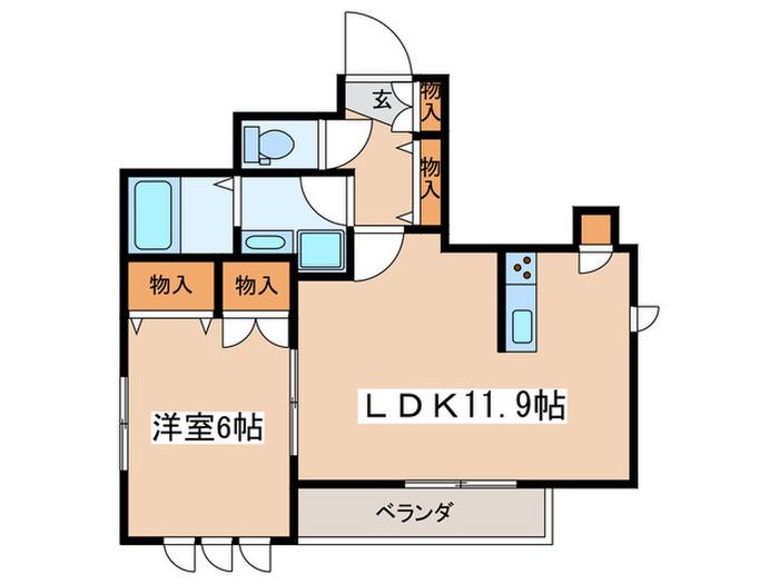 モザン鷺沼ウエスト(1LDK/2階)の間取り写真