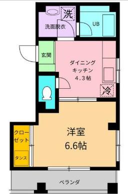笹倉ビル(1DK/2階)の間取り写真