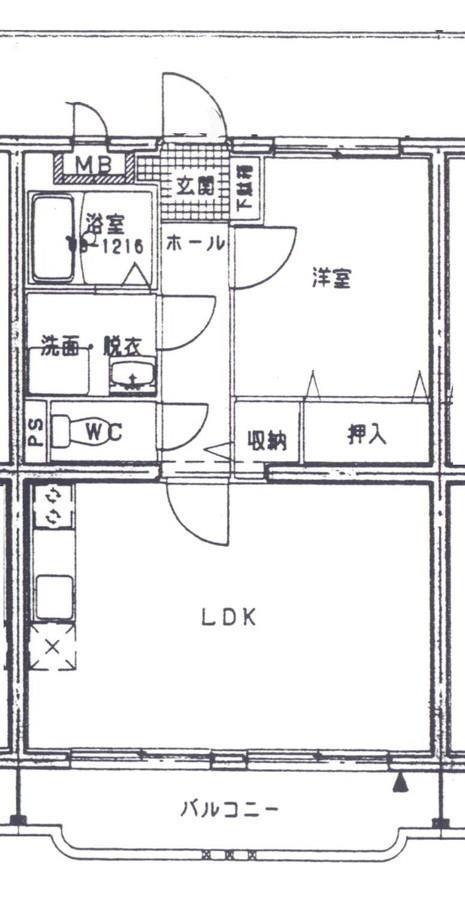 セルリア大橋(1LDK/1階)の間取り写真