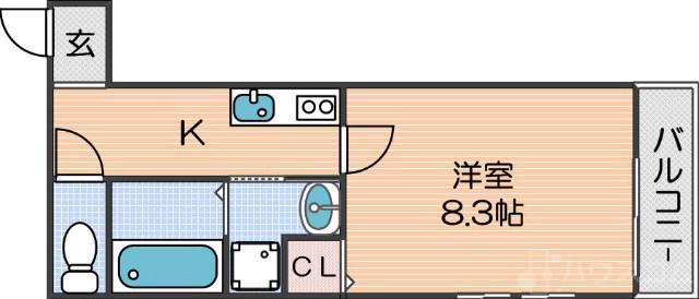フジパレス沢ノ町II番館(1K/1階)の間取り写真