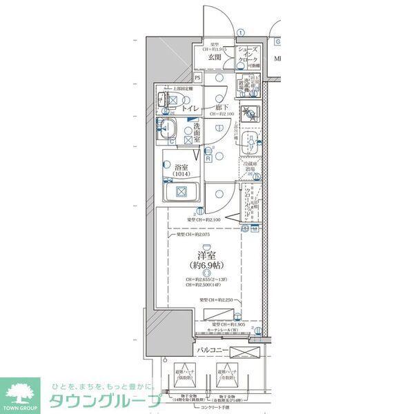 ディアレイシャス浅間町III(1K/8階)の間取り写真
