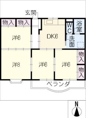 メゾンオオツカ(4DK/1階)の間取り写真
