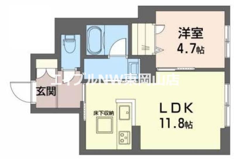 リバーサイド ハナ(1LDK/1階)の間取り写真