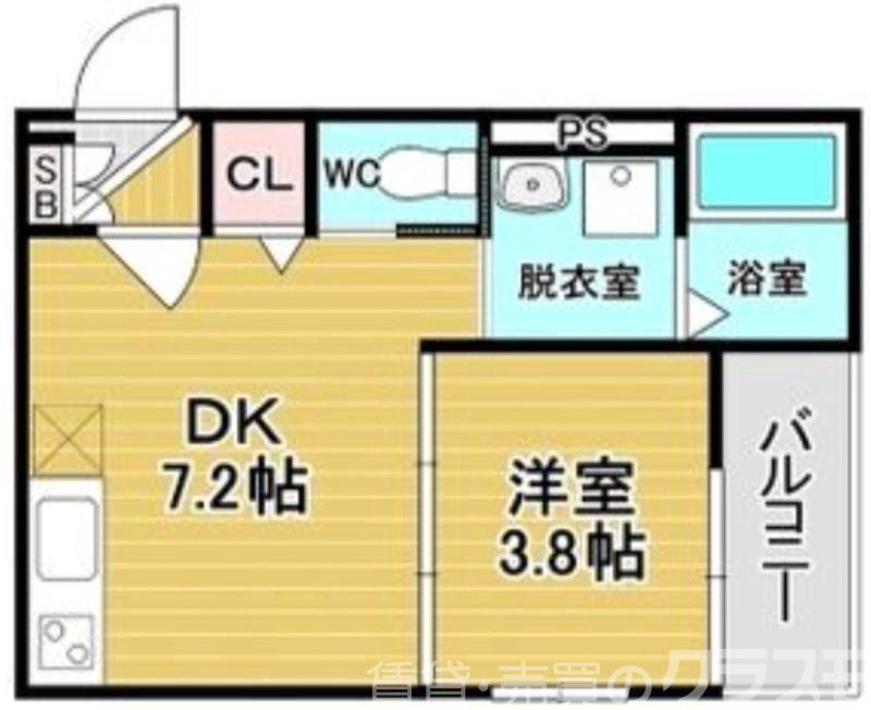 F ASECIA PUR 湊(1DK/3階)の間取り写真
