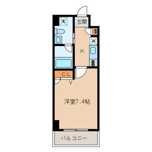 セカンド調布(1K/2階)の間取り写真