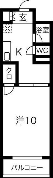 コージーコートYODOI II(1K/4階)の間取り写真