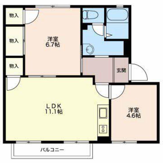 アビタシオンときわ(2LDK/2階)の間取り写真
