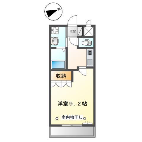 プランドール(1K/1階)の間取り写真