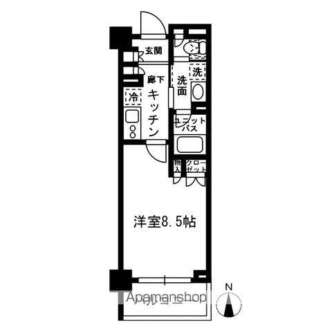 レジディア中落合C(1K/5階)の間取り写真