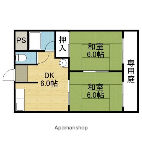 田中・大村ハイツ(2DK/1階)の間取り写真