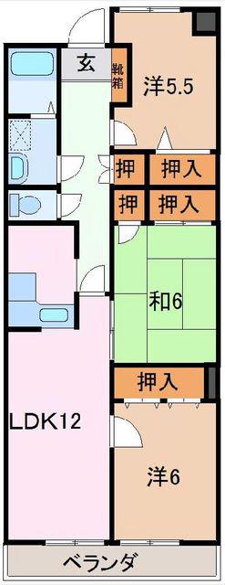 フローデンス(3LDK/5階)の間取り写真